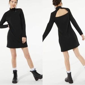NWT Vero Moda Black Vmally High Neck Cut Out Back Long Sleeves Dress Medium